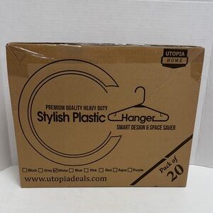 White Stylish Plastic Hangers - Pack of 20